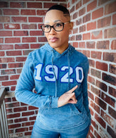 Zeta 1920 Chenille Dark Washed Denim Hoodie